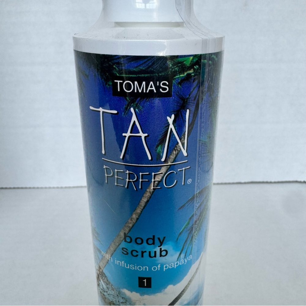 New Sealed Toma’s Tan Perfect Body Scrub 5 fl oz Papaya Summer Vacation Beach - Picture 2 of 8